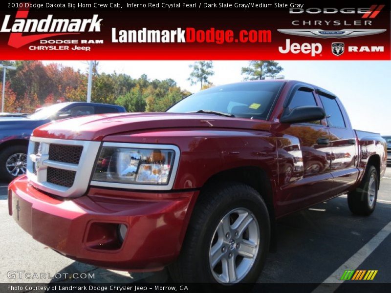 Inferno Red Crystal Pearl / Dark Slate Gray/Medium Slate Gray 2010 Dodge Dakota Big Horn Crew Cab