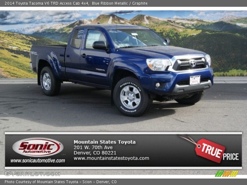 Blue Ribbon Metallic / Graphite 2014 Toyota Tacoma V6 TRD Access Cab 4x4