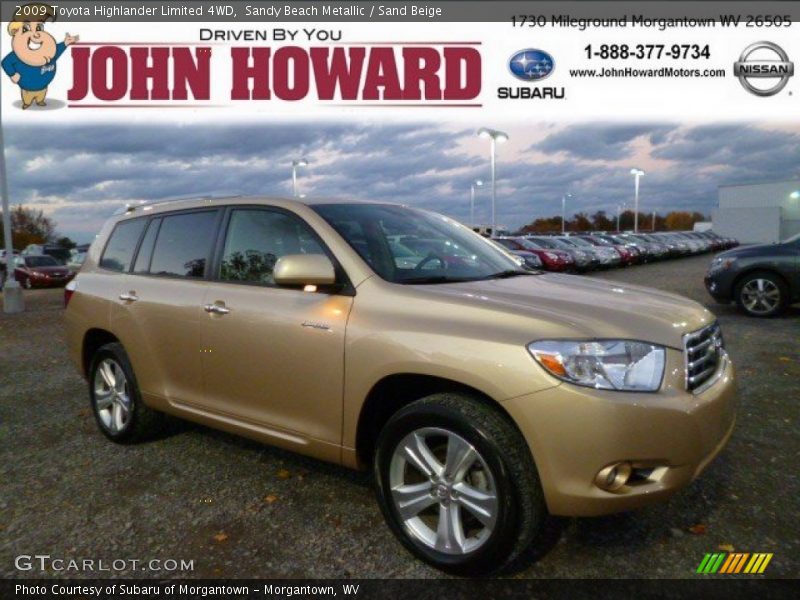 Sandy Beach Metallic / Sand Beige 2009 Toyota Highlander Limited 4WD