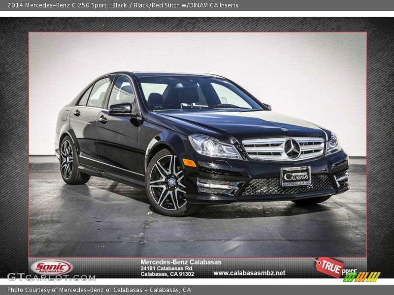 Black / Black/Red Stitch w/DINAMICA Inserts 2014 Mercedes-Benz C 250 Sport