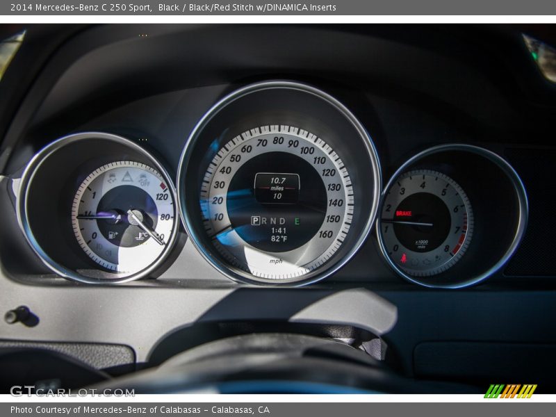 Black / Black/Red Stitch w/DINAMICA Inserts 2014 Mercedes-Benz C 250 Sport