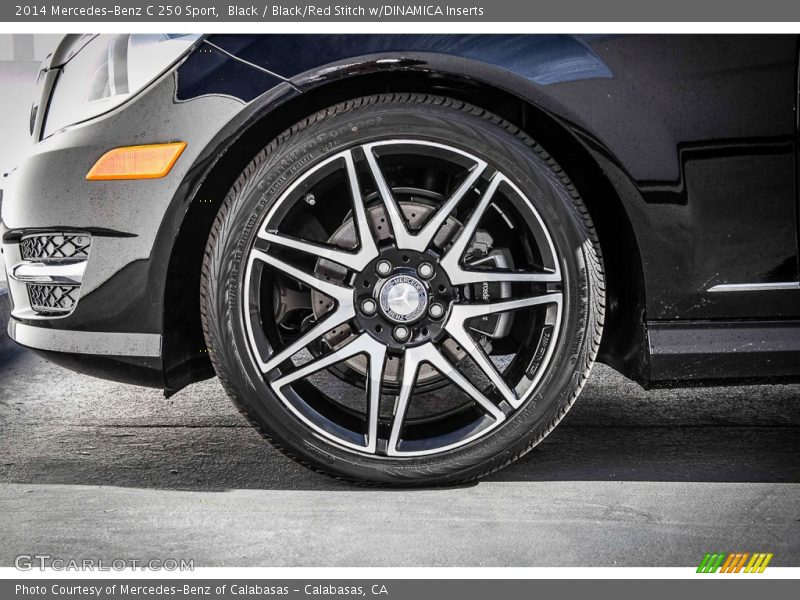 Black / Black/Red Stitch w/DINAMICA Inserts 2014 Mercedes-Benz C 250 Sport