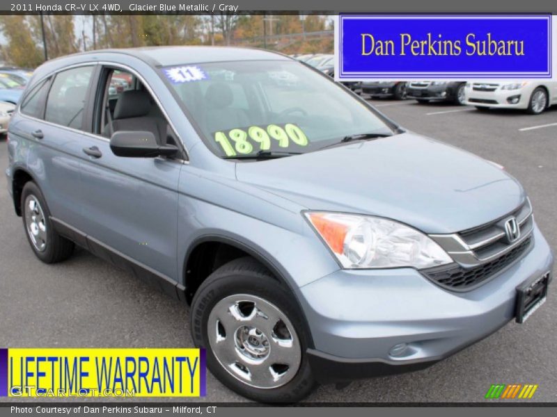 Glacier Blue Metallic / Gray 2011 Honda CR-V LX 4WD