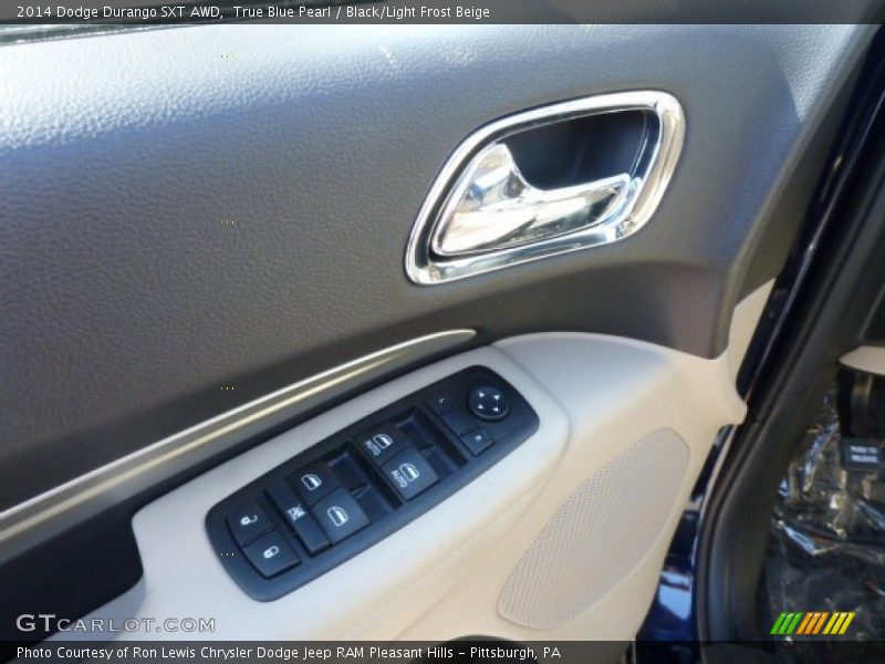 True Blue Pearl / Black/Light Frost Beige 2014 Dodge Durango SXT AWD