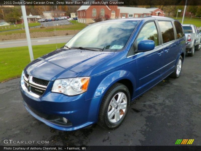 Deep Water Blue Pearl / Black/Light Graystone 2011 Dodge Grand Caravan Crew