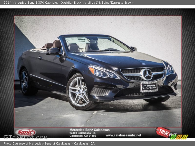 Obsidian Black Metallic / Silk Beige/Espresso Brown 2014 Mercedes-Benz E 350 Cabriolet