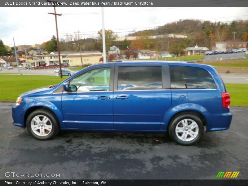 Deep Water Blue Pearl / Black/Light Graystone 2011 Dodge Grand Caravan Crew