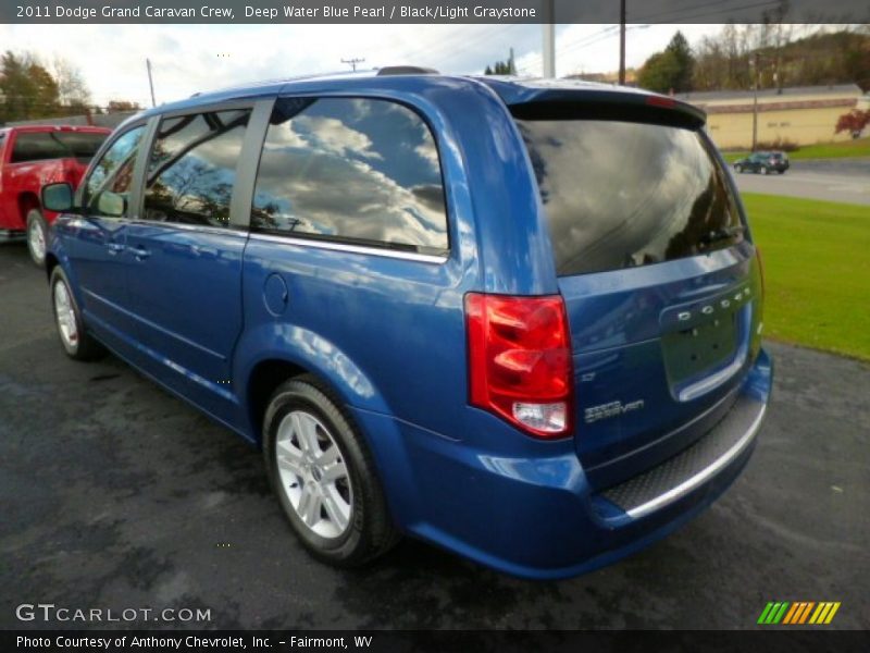Deep Water Blue Pearl / Black/Light Graystone 2011 Dodge Grand Caravan Crew