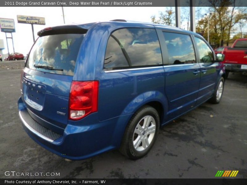 Deep Water Blue Pearl / Black/Light Graystone 2011 Dodge Grand Caravan Crew