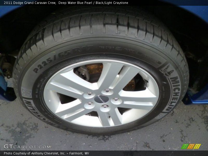 Deep Water Blue Pearl / Black/Light Graystone 2011 Dodge Grand Caravan Crew