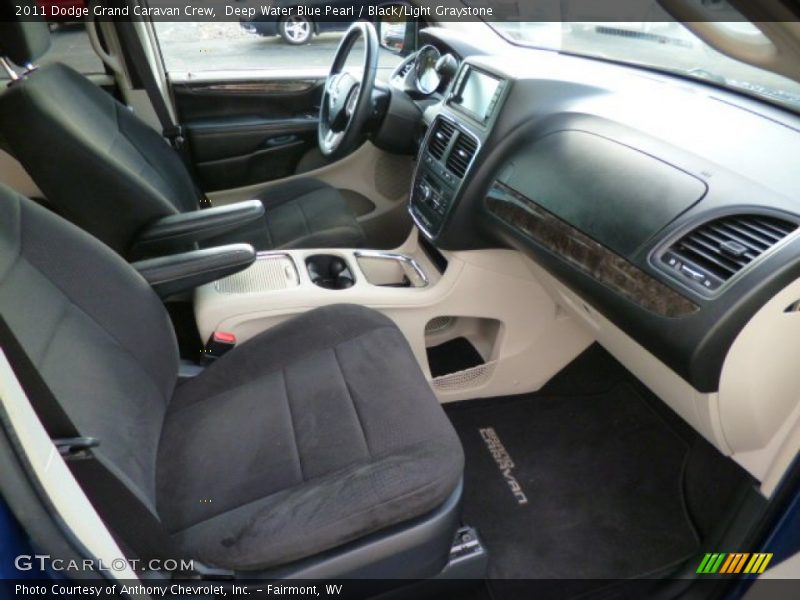 Deep Water Blue Pearl / Black/Light Graystone 2011 Dodge Grand Caravan Crew