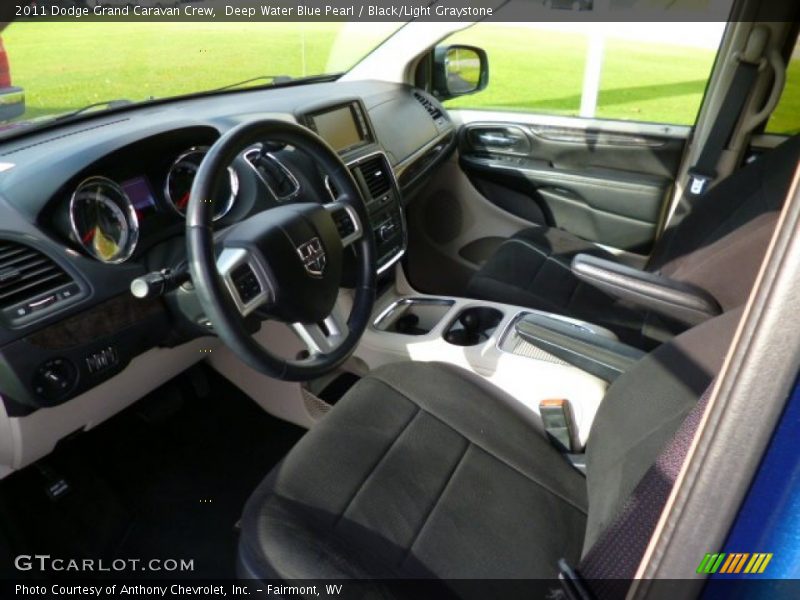 Deep Water Blue Pearl / Black/Light Graystone 2011 Dodge Grand Caravan Crew