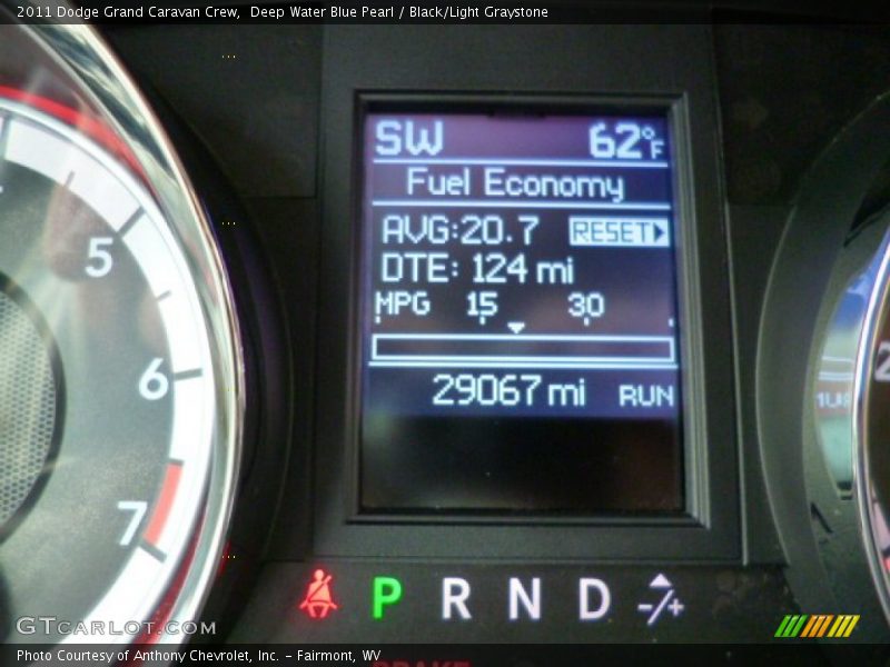 Deep Water Blue Pearl / Black/Light Graystone 2011 Dodge Grand Caravan Crew