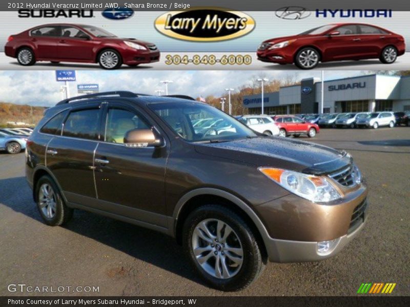 Sahara Bronze / Beige 2012 Hyundai Veracruz Limited AWD