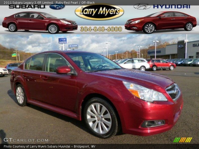 Ruby Red Pearl / Off-Black 2011 Subaru Legacy 3.6R Limited
