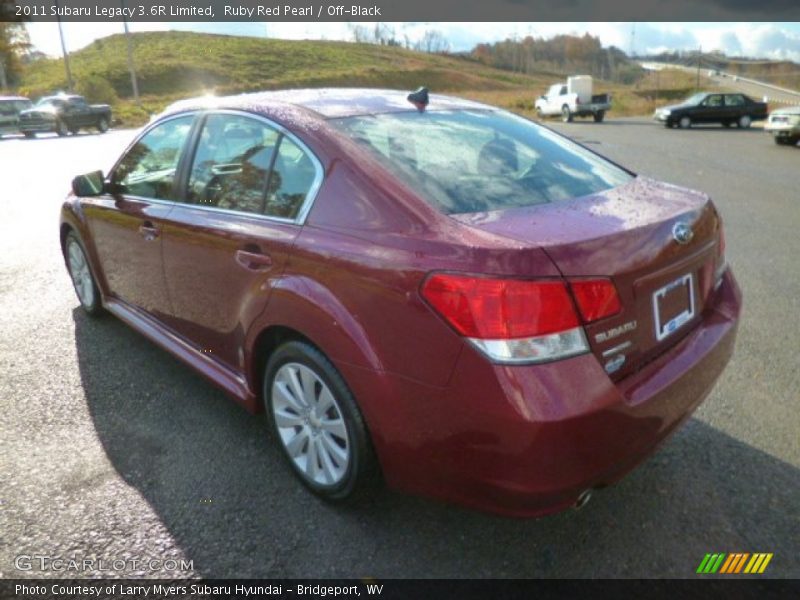 Ruby Red Pearl / Off-Black 2011 Subaru Legacy 3.6R Limited