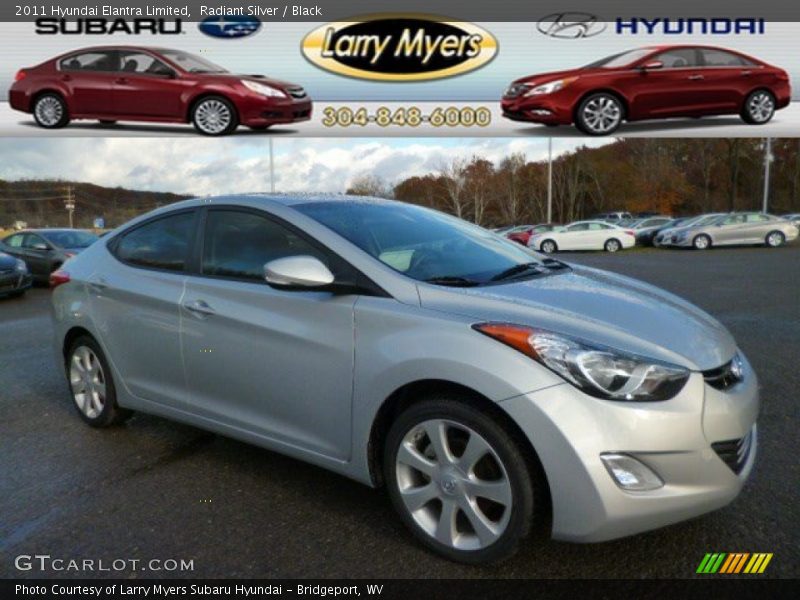 Radiant Silver / Black 2011 Hyundai Elantra Limited
