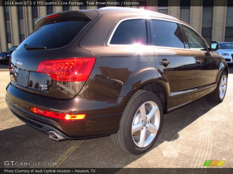 Teak Brown Metallic / Espresso 2014 Audi Q7 3.0 TFSI quattro S Line Package