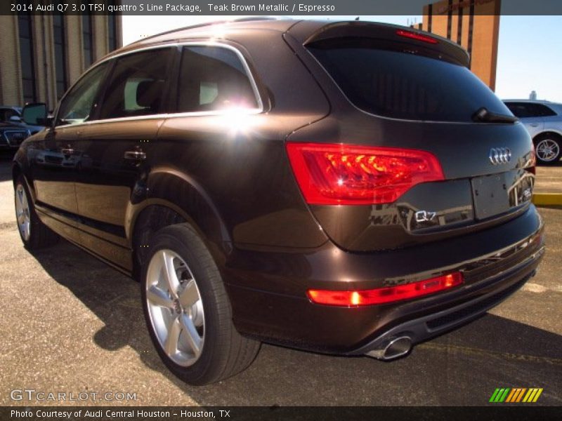 Teak Brown Metallic / Espresso 2014 Audi Q7 3.0 TFSI quattro S Line Package