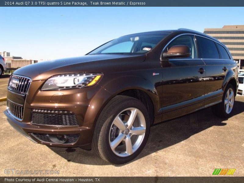 Teak Brown Metallic / Espresso 2014 Audi Q7 3.0 TFSI quattro S Line Package
