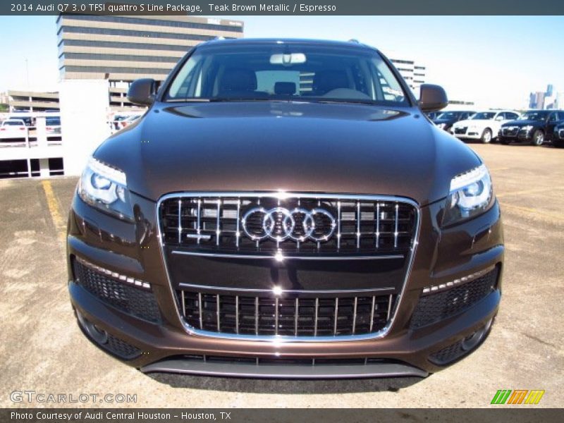 Teak Brown Metallic / Espresso 2014 Audi Q7 3.0 TFSI quattro S Line Package
