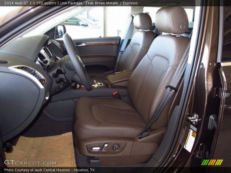 Teak Brown Metallic / Espresso 2014 Audi Q7 3.0 TFSI quattro S Line Package