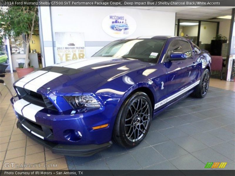 Deep Impact Blue / Shelby Charcoal Black/White Accents 2014 Ford Mustang Shelby GT500 SVT Performance Package Coupe