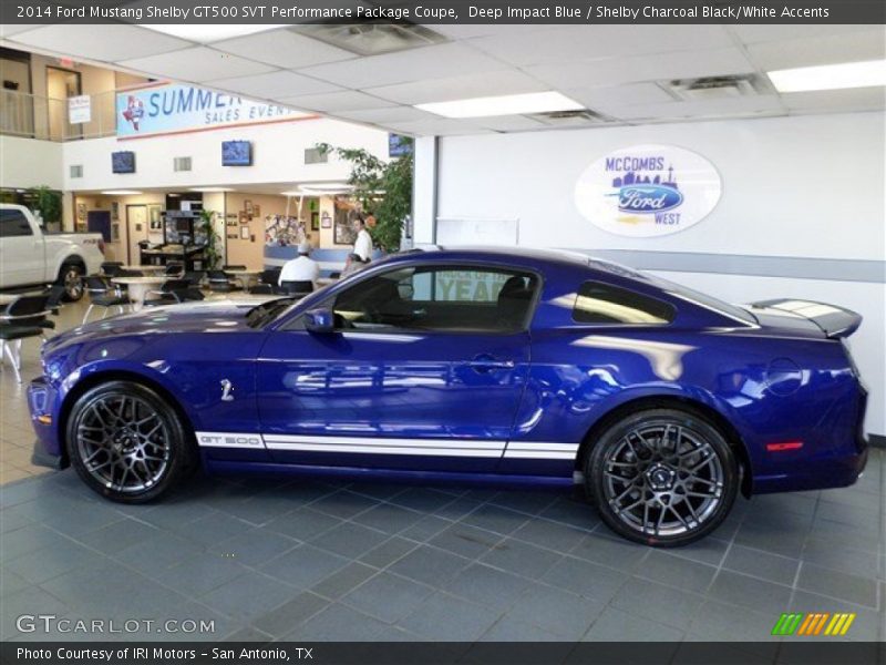 Deep Impact Blue / Shelby Charcoal Black/White Accents 2014 Ford Mustang Shelby GT500 SVT Performance Package Coupe