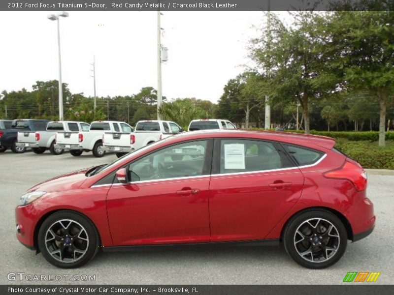Red Candy Metallic / Charcoal Black Leather 2012 Ford Focus Titanium 5-Door