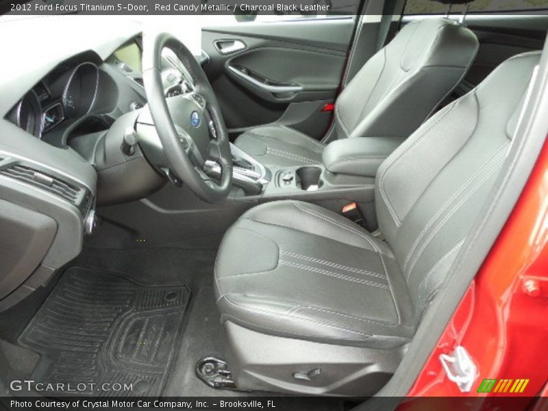 Red Candy Metallic / Charcoal Black Leather 2012 Ford Focus Titanium 5-Door