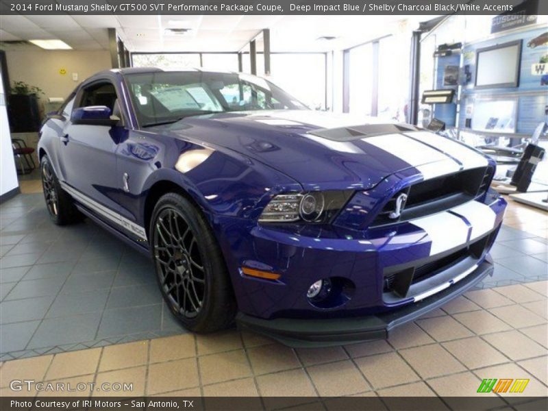 Deep Impact Blue / Shelby Charcoal Black/White Accents 2014 Ford Mustang Shelby GT500 SVT Performance Package Coupe