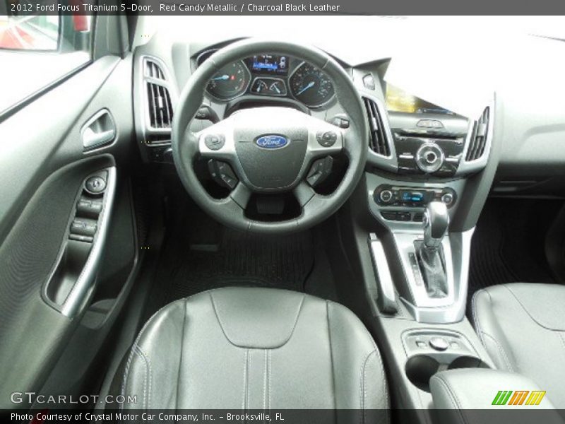 Red Candy Metallic / Charcoal Black Leather 2012 Ford Focus Titanium 5-Door