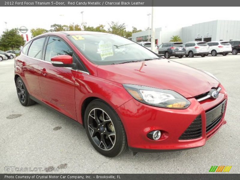 Red Candy Metallic / Charcoal Black Leather 2012 Ford Focus Titanium 5-Door