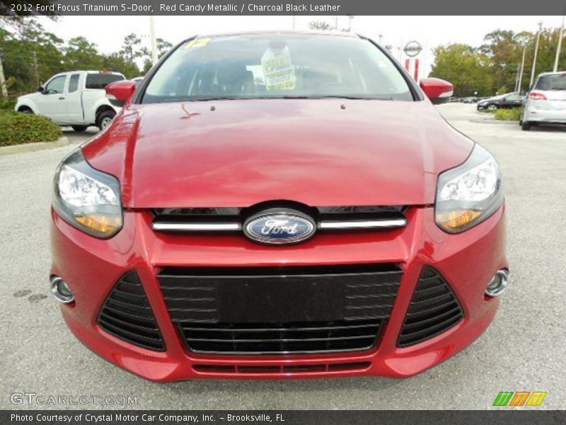 Red Candy Metallic / Charcoal Black Leather 2012 Ford Focus Titanium 5-Door