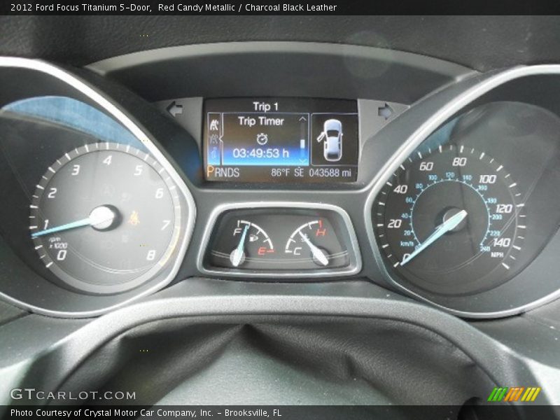 Red Candy Metallic / Charcoal Black Leather 2012 Ford Focus Titanium 5-Door