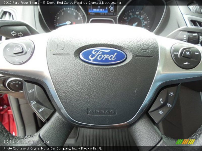 Red Candy Metallic / Charcoal Black Leather 2012 Ford Focus Titanium 5-Door