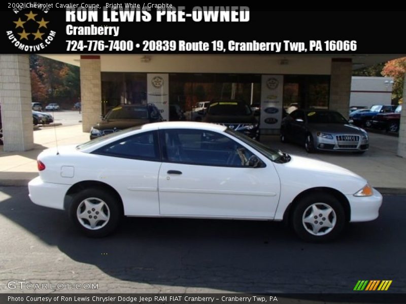 Bright White / Graphite 2002 Chevrolet Cavalier Coupe