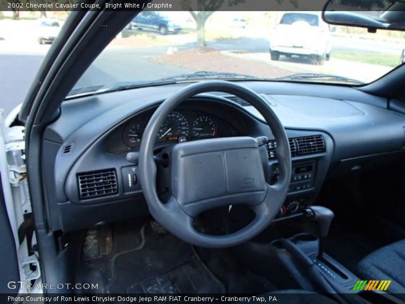 Bright White / Graphite 2002 Chevrolet Cavalier Coupe