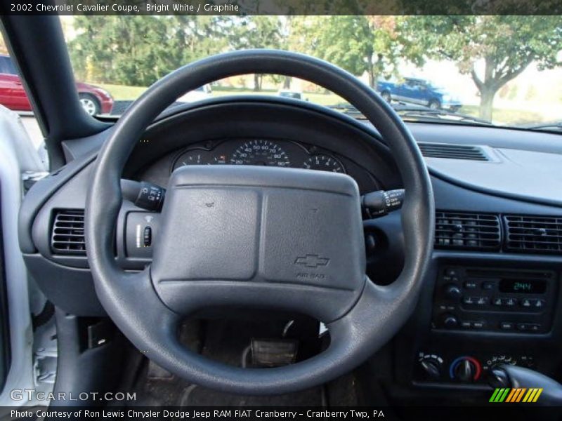 Bright White / Graphite 2002 Chevrolet Cavalier Coupe
