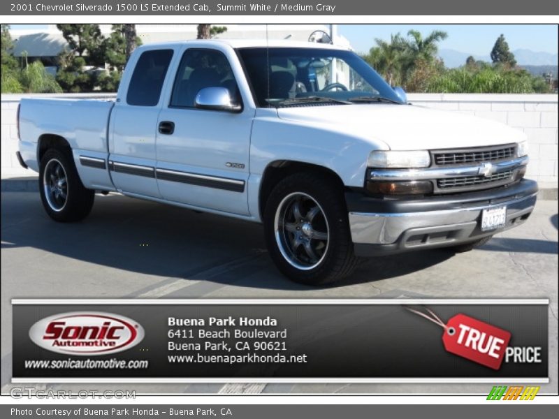 Summit White / Medium Gray 2001 Chevrolet Silverado 1500 LS Extended Cab