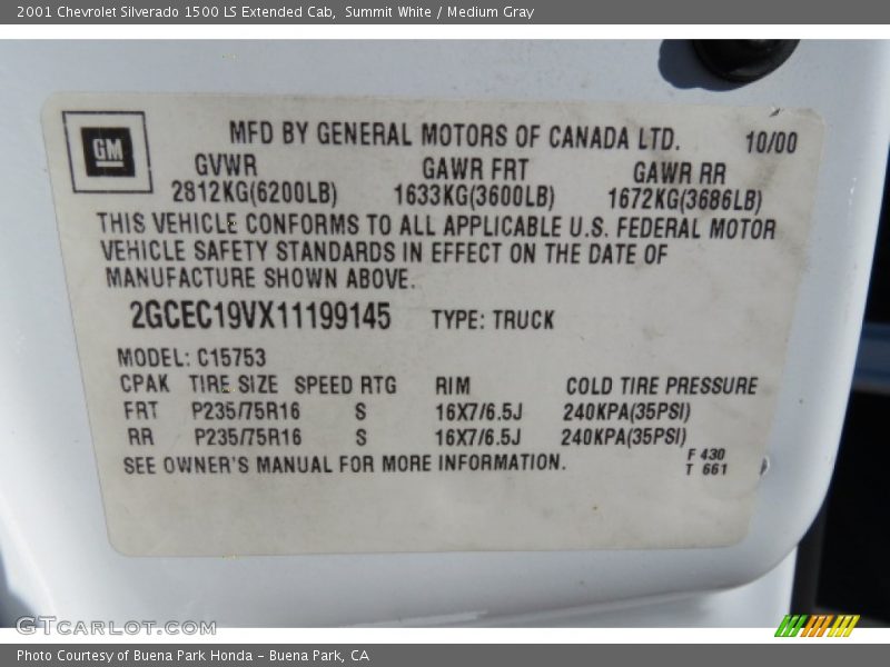 Summit White / Medium Gray 2001 Chevrolet Silverado 1500 LS Extended Cab