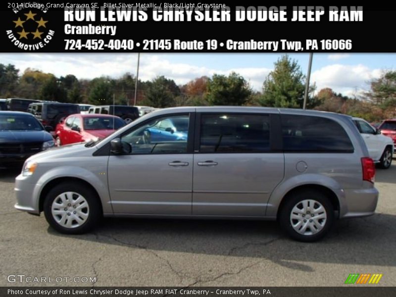 Billet Silver Metallic / Black/Light Graystone 2014 Dodge Grand Caravan SE