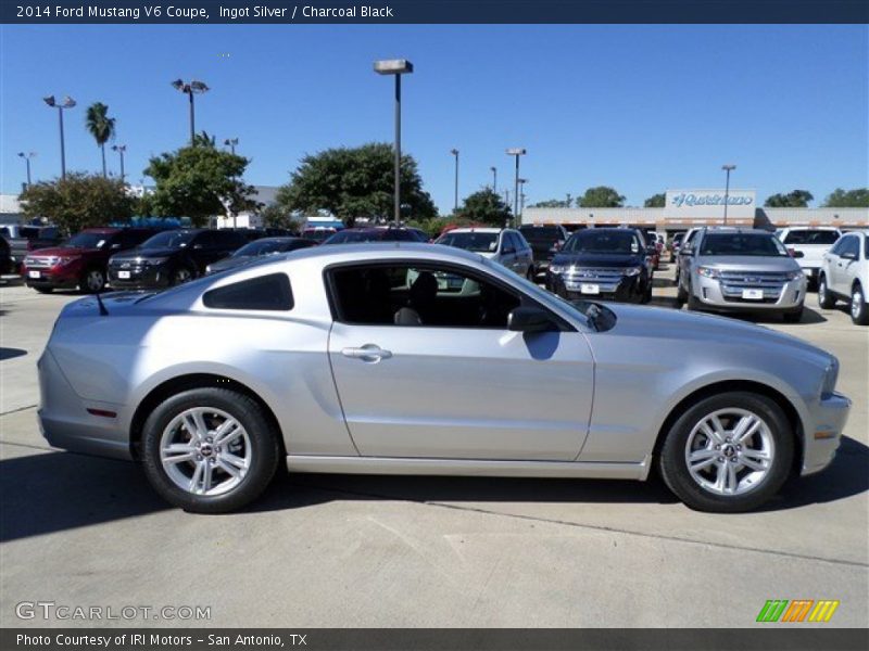 Ingot Silver / Charcoal Black 2014 Ford Mustang V6 Coupe