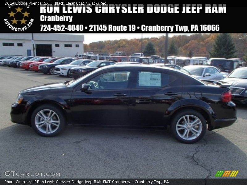 Black Clear Coat / Black/Red 2014 Dodge Avenger SXT