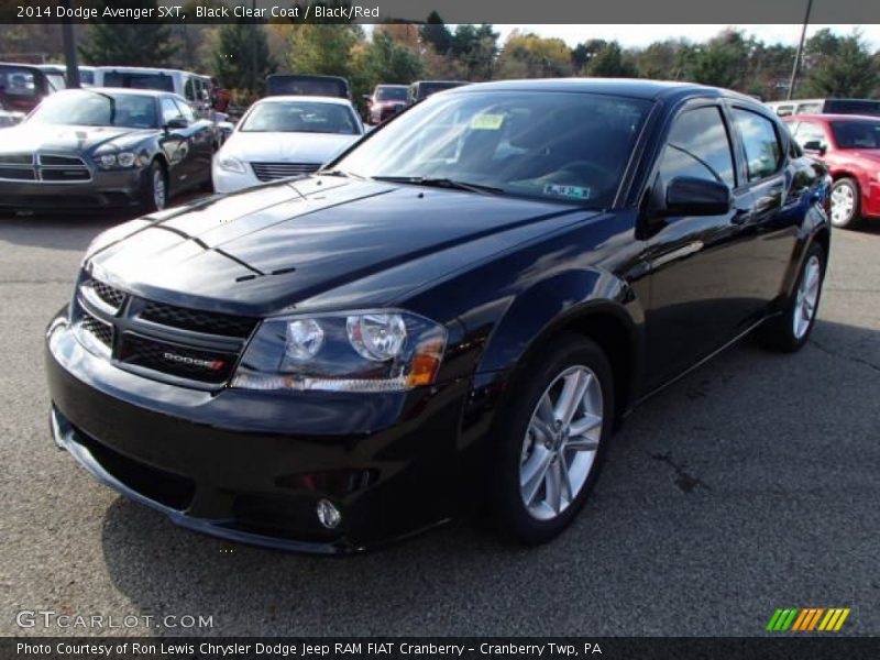 Black Clear Coat / Black/Red 2014 Dodge Avenger SXT