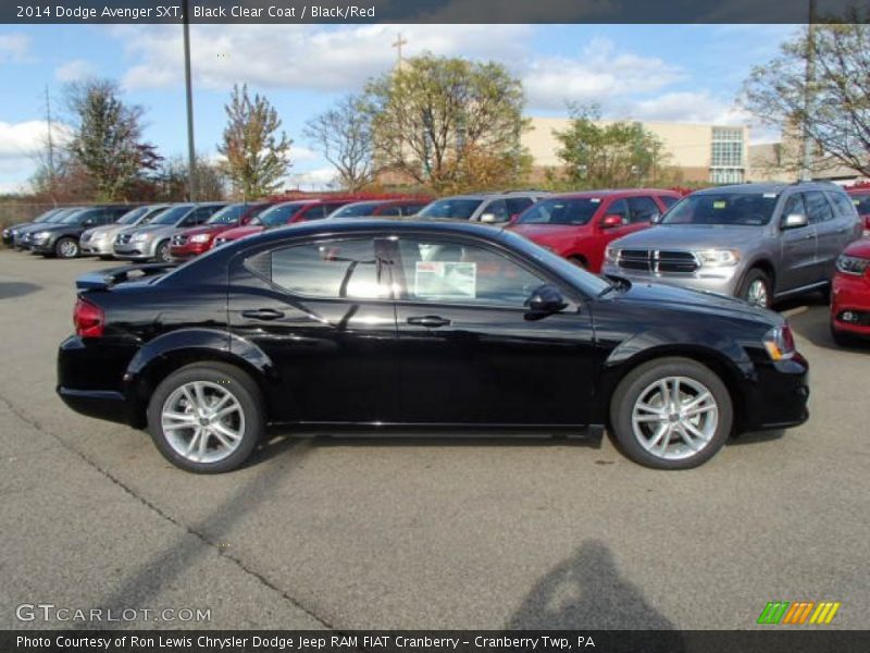 Black Clear Coat / Black/Red 2014 Dodge Avenger SXT