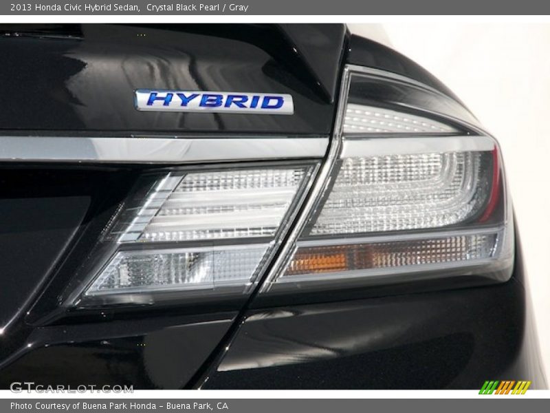 Crystal Black Pearl / Gray 2013 Honda Civic Hybrid Sedan
