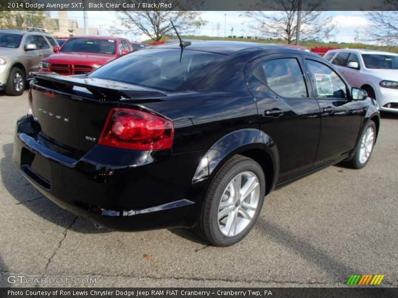Black Clear Coat / Black/Red 2014 Dodge Avenger SXT