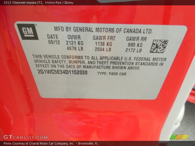 Victory Red / Ebony 2013 Chevrolet Impala LTZ