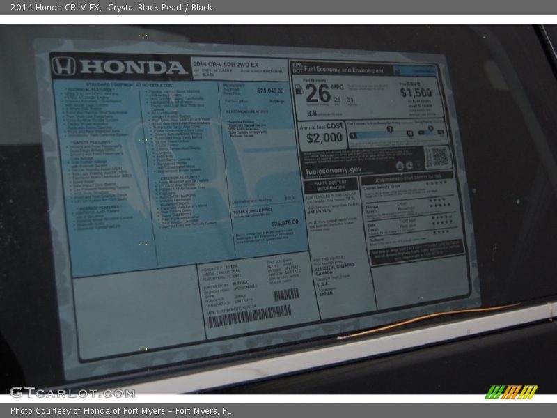 Crystal Black Pearl / Black 2014 Honda CR-V EX
